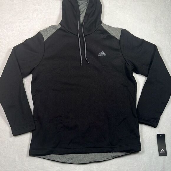 ADIDAS GOLF Tech Fleece Drawstring casual black Hoodie pullover NWT Men large - Picture 1 of 7